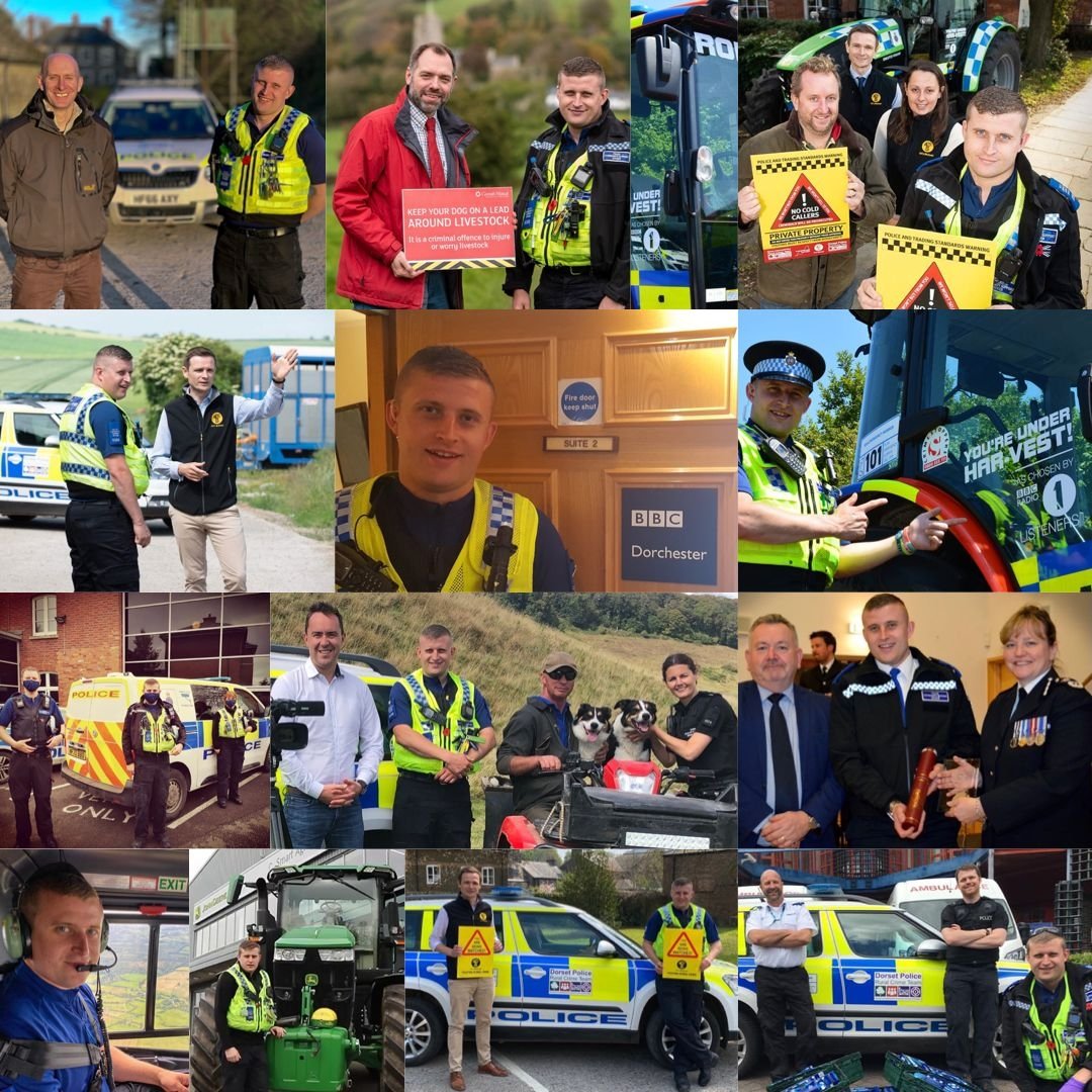 RuralCrimeTeam's tweet photo. This week we said farewell to our buddy, the legend @pcso6386 Tom Balchin. Tom, Claire & Killy began @RuralCrimeTeam August 2016. Tom delivered bespoke #CrimePrevention advice to hundreds of #Dorset #farms. A whiz on social media, expert tractor driver & always helped others 1/2 https://t.co/g1Yb5kXkAG