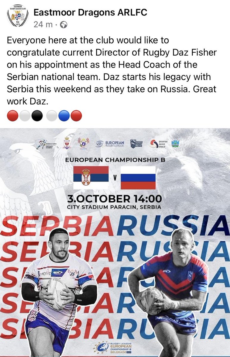 Thank you 💪🏻<a href="/ArlfcDragons/">Eastmoor Dragons ARLFC</a> <a href="/SerbianRL/">Serbian Rugby League</a> <a href="/EuroRugbyLeague/">European Rugby League</a>