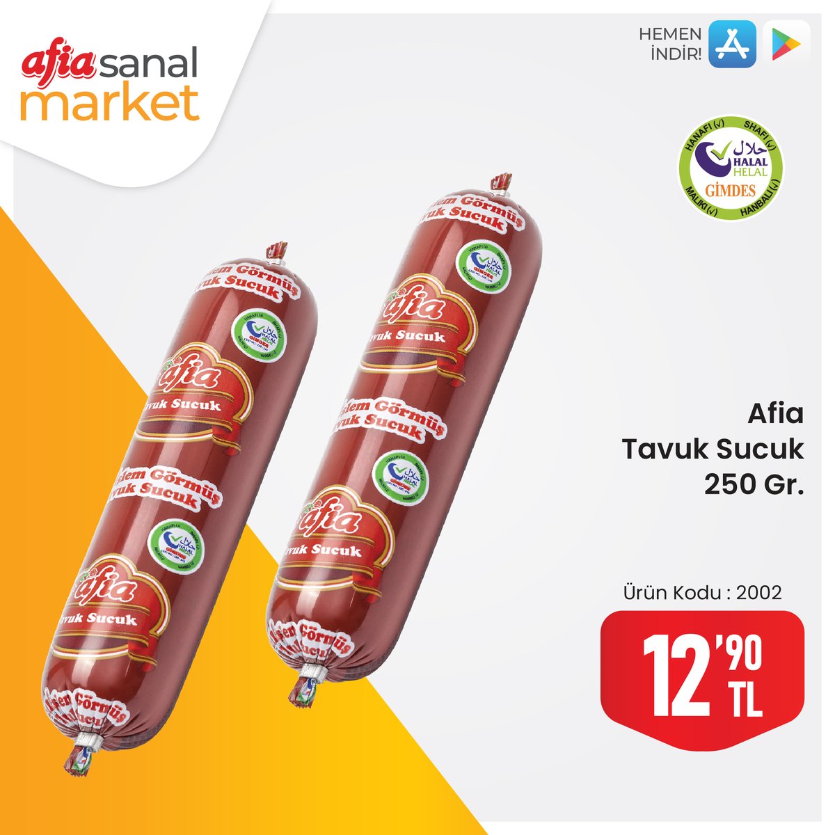 AfiaOlsun's tweet photo. Afia Tavuk Sucuk 250 Gr.
🔍Ürün Kodu : 2002

✅ Ürünlerimiz Helâl Sertifikalıdır.
🛒 Alışveriş için https://t.co/UClZr3TPc6
📞 WhatsApp Destek 0850 302 65 55

#afia #afiasanalmarket #afiagida #helalgida
#helaluretim #onlinealisveris #kampanya #helalafia https://t.co/8KxXWll5vL