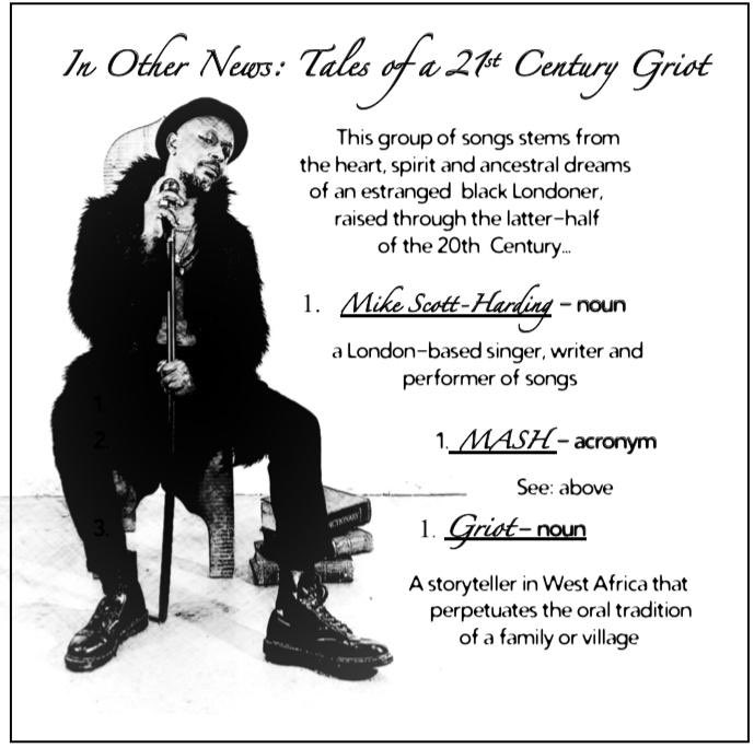 Michael Scott-Harding, (also known as MASH), Album Launch, Oct 5th @ the Clapham Library, 7.30pm, to book use the eventbrite link in my bio. Illustration created by <a href="/gemmaweekes/">Gemma Weekes</a> #singersongwriter #black #melanin #lgbtq🌈 #griot #album #launch #poet #politcal #blues #jazz #folk