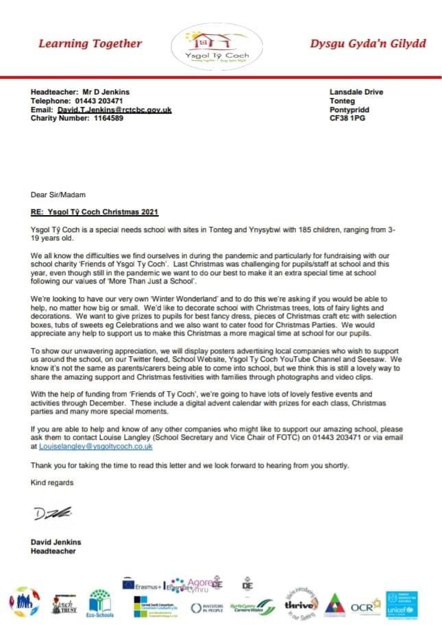 FriendsofTyCoch's tweet image. Can you help us create a Winter Wonderland for @ysgoltycoch this year? If the answer is yes, then please contact Louise at the school on the details in the letter or send us a DM. LL/LW #Morethanjustaschool