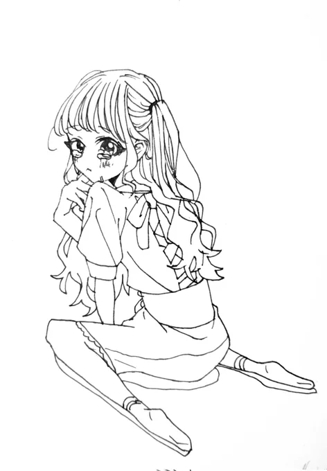 「私メンヘラじゃないもん😢🤍」
#メンヘラ女子 #創作イラスト 