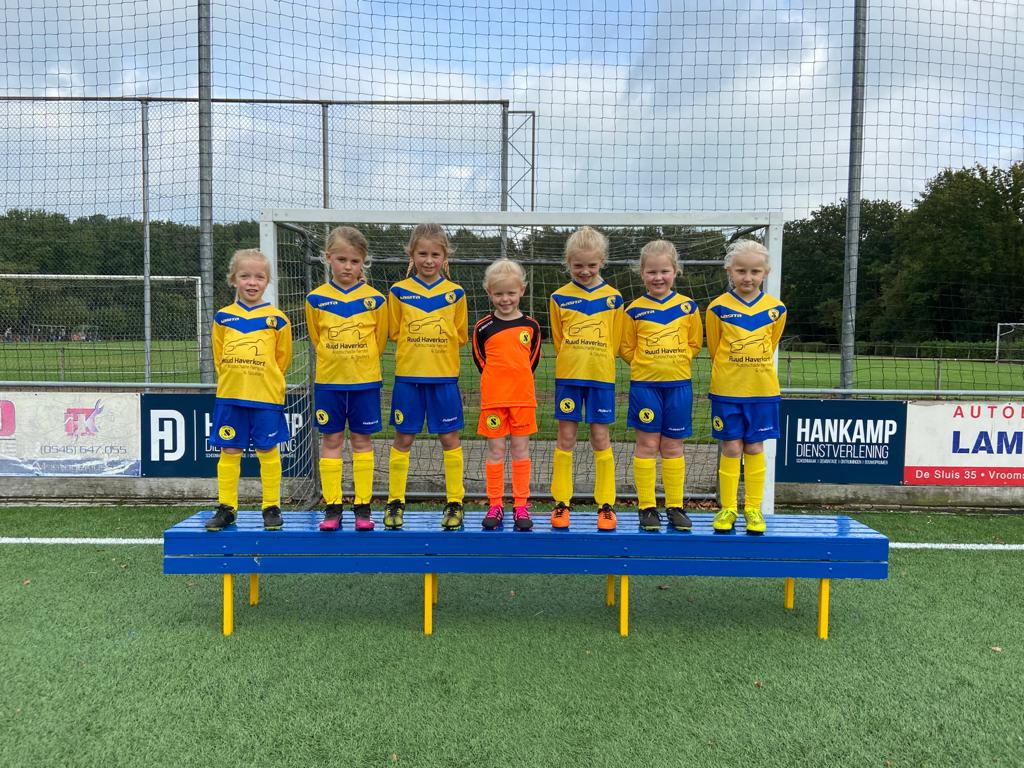 Ons nieuwe Mini's meidenteam! Vanochtend wonnen ze met veel plezier met 3-1! Goed gedaan meiden!