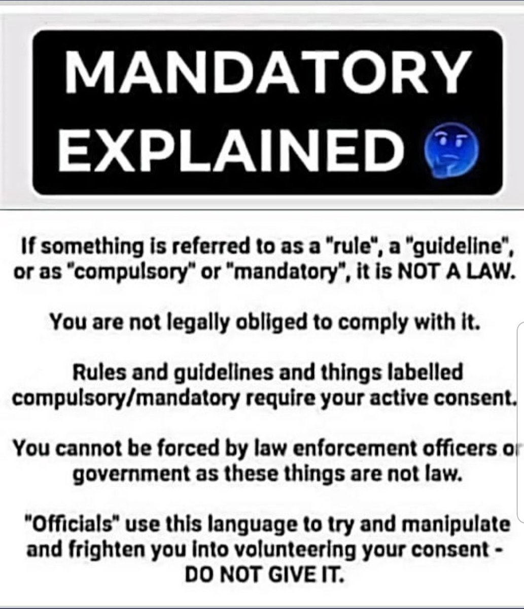 @KaraT85118500 @flossyflange To anything mandatory, you must consent. If you don’t wish to, if challenged, state ‘ I do not consent’.