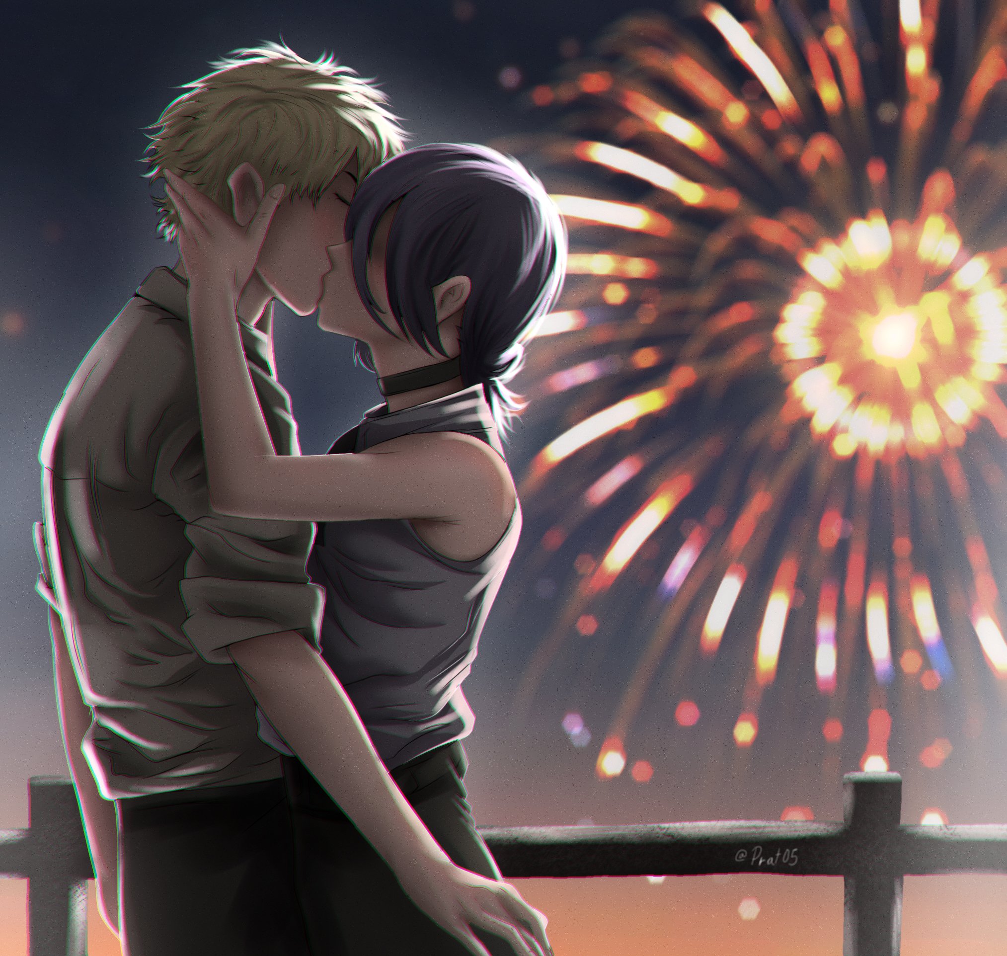 Fireworks kiss : r/ChainsawMan