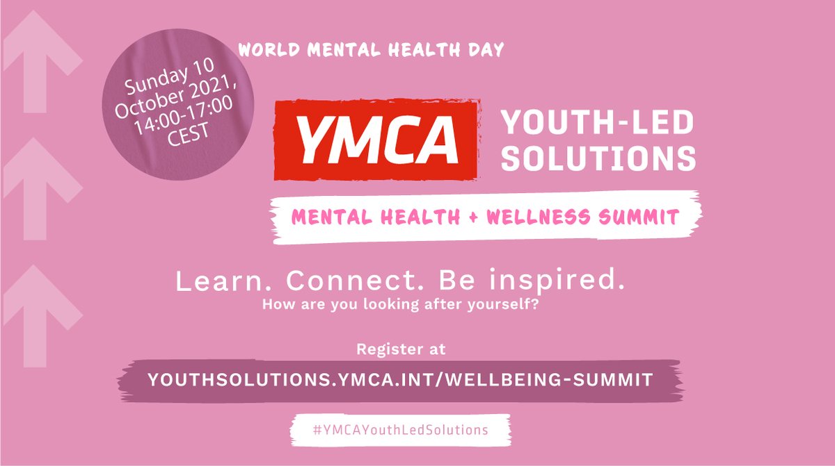 📢 Register for the #YMCAYouthLedSolutions summit on Mental Health and Wellbeing.

The summit on 10 October will see leading voices discuss the challenges and best responses concerning mental health.

<a href="/WorldYMCA/">World YMCA</a> | #YMCA