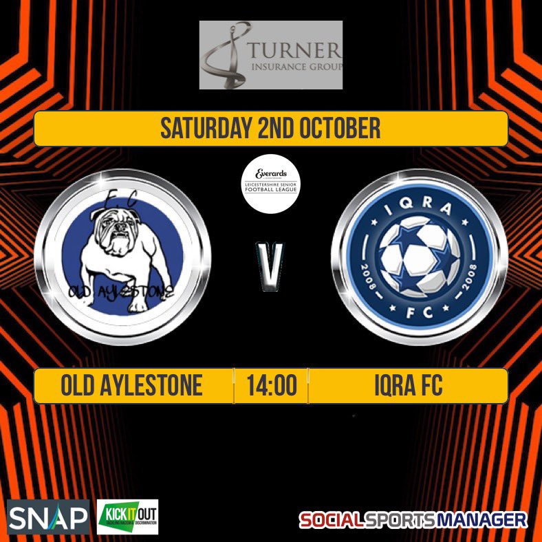 <a href="/oldaylestone/">Old Aylestone Fc</a> v <a href="/IQRAFCOFFICIAL/">IQRA FC - OFFICIAL ACCOUNT</a>