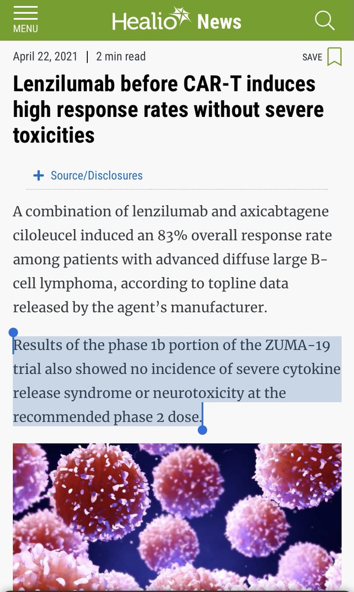 $HGEN again CAR-T is why we are really here. $GILD knows what we can do! #Lenzilumab #acutelymphoblasticleukemia #leukemia #cancer