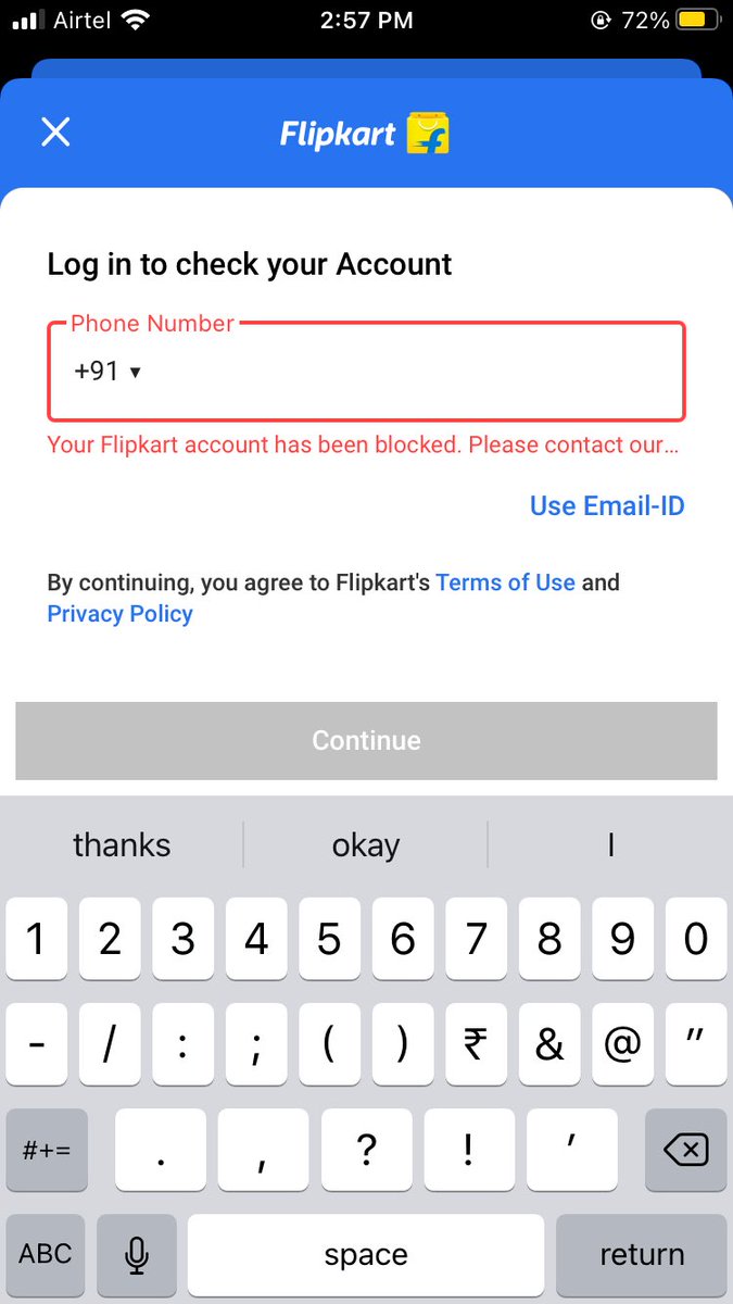 ShwethaDevana's tweet photo. Hey @Flipkart blocked me just as i had planned to buy so many things from big billion days. Why this kolaveri?? https://t.co/iwYX0jJ91E
