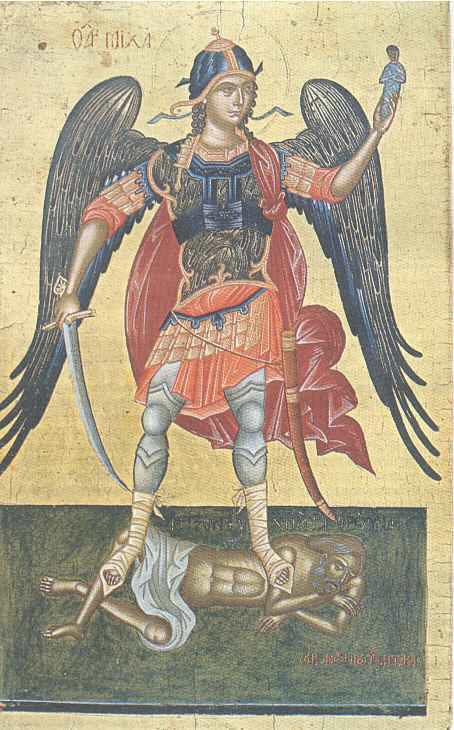 Classical continuity in Byzantine iconographic tradition. 
Hermes Psychopompos- Archangel Michael Psychopompos