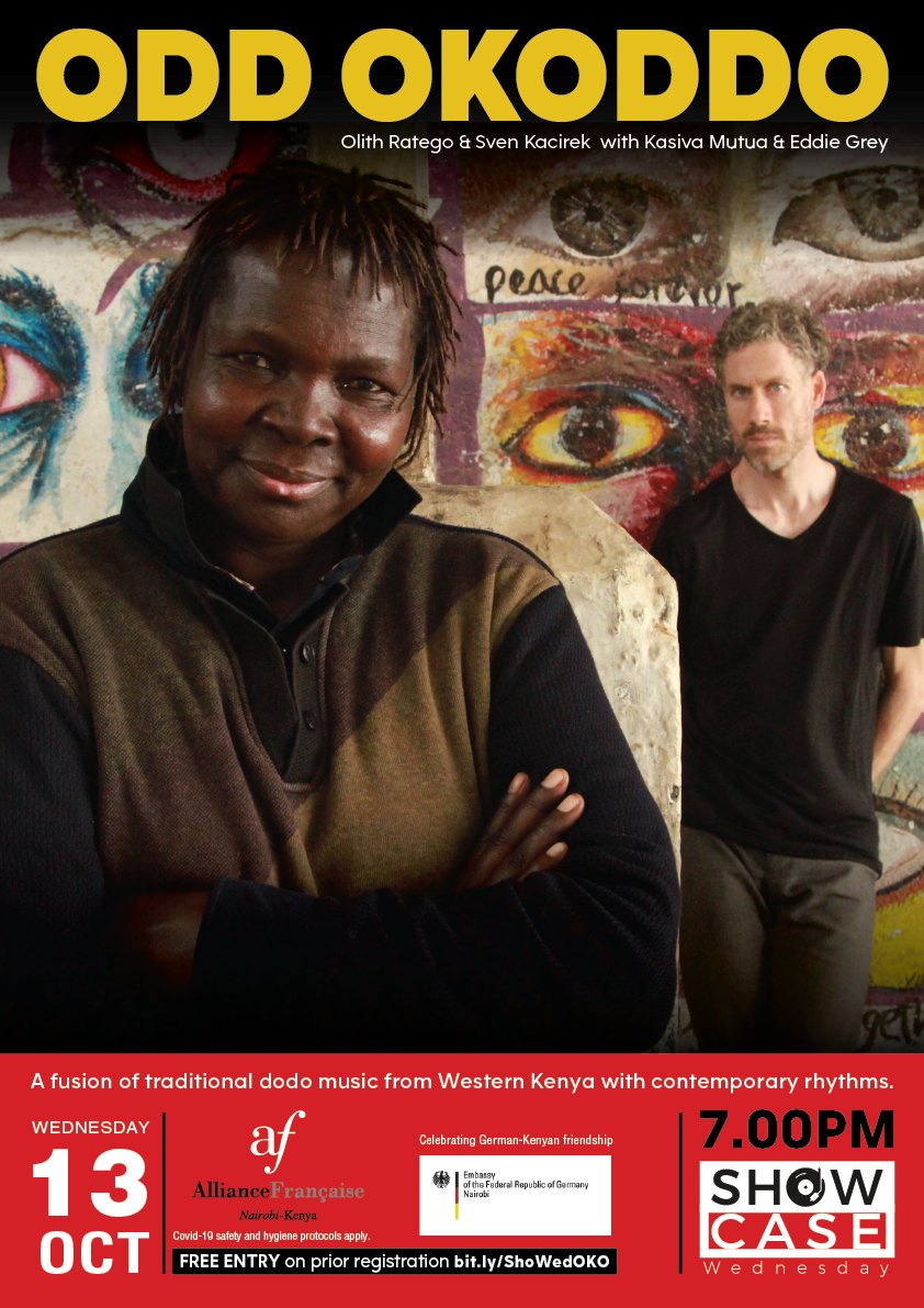 GermanyinKenya's tweet photo. #oddokoddo is comprised of Olith Ratego and Sven Kacirek, with @kasiva_mutua and @EddieGreyKenya.
Visit the link in the Poster to get your free ticket today! #oddokoddo.
https://t.co/dXuZySpC5B https://t.co/iGP0FRAGT6