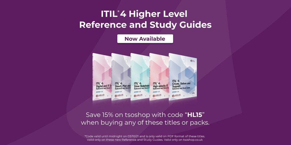 TechPublisher1's tweet image. 🆕 The ITIL 4 Higher Level Reference and Study Guides are here.
✅ Great for easy, on the move exam revision
✅ Perfect for ongoing day-to-day reference
✅ Each one complements the core manual
🛒 Get yours now: ow.ly/2Ok950G3DQQ
#ITIL #ITIL4 #ITILHigherLevels