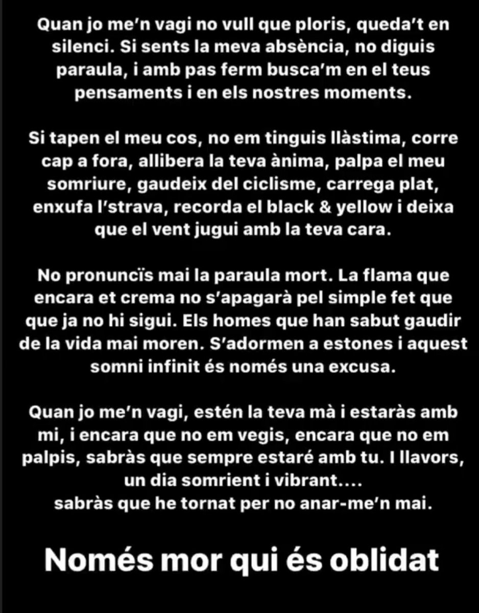chiodi17's tweet photo. Avui i sempre estrarem al teu costat 💫
La gran clasica Modest Capell. Una carrera de referencia en @ciclismecat 👌
Emotiva y muy bonita! Et trobo a faltar amic! ♥️
Va por ti Modest! 😘💫 #rideformodest https://t.co/8J56LAb8Hi