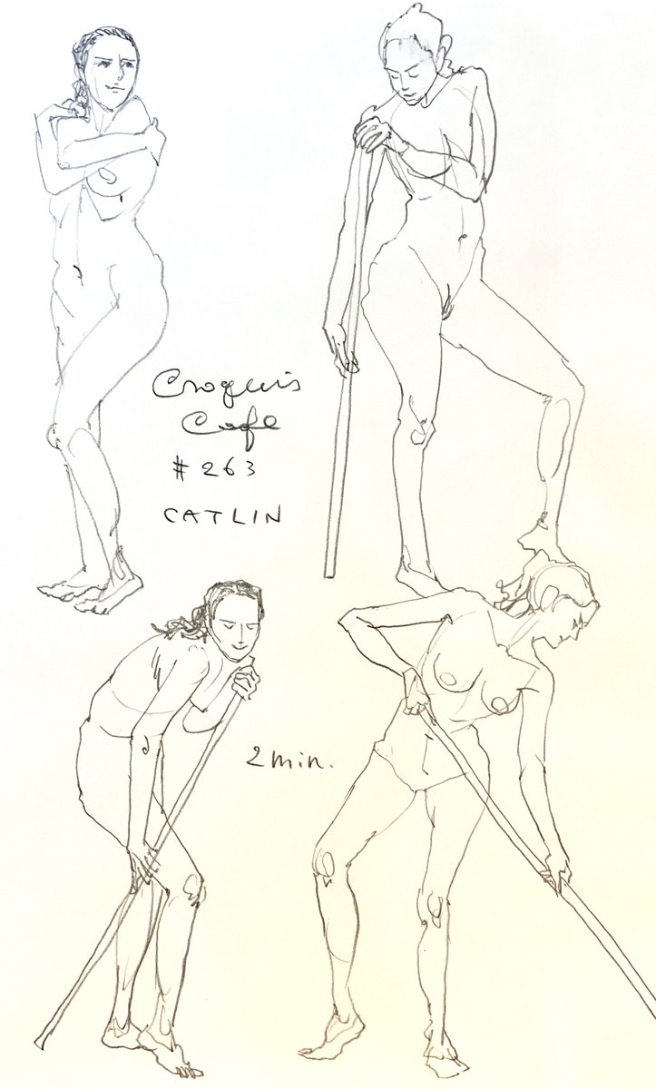 #croquiscafe
263 Carlin
5分ポーズを決める3秒前のポーズがよかったのでpauseして描かせていただきました。