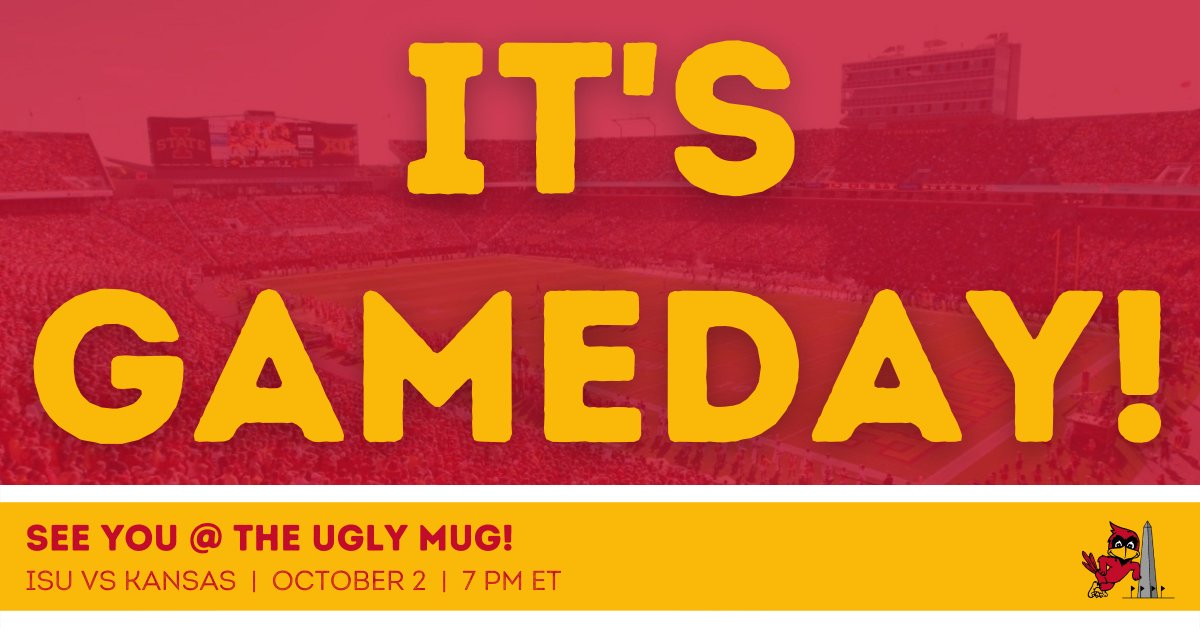 CyclonesDC's tweet photo. 🚨🌪 Hey DC Cyclones, you know what day it is: CYCLONE GAMEDAY!! We can’t wait to see you all tonight at The Ugly Mug to watch Iowa State take on Kansas! Gamewatch details: https://t.co/SJgczgWjEJ https://t.co/0XJdtFkRjd