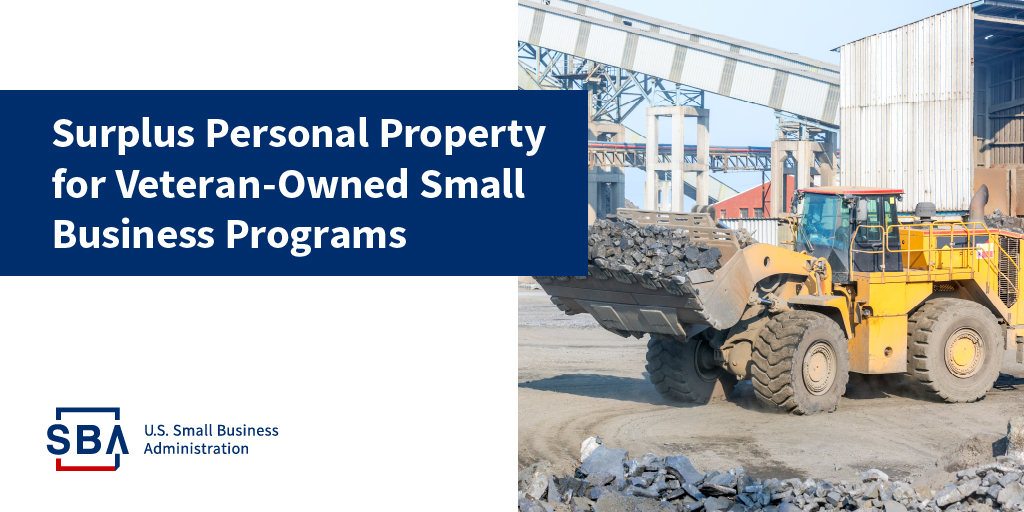 VetBizCenter's tweet photo. Do you qualify to receive federal surplus property for your #VetBiz? 

Some eligibility requirements include:
→ Verified with @VAVetBiz 
→ Owned/operated by a veteran or spouse
→ Use of property within one year of receipt

More info: https://t.co/0uVH8zYdkF https://t.co/XaXHYEBUgv