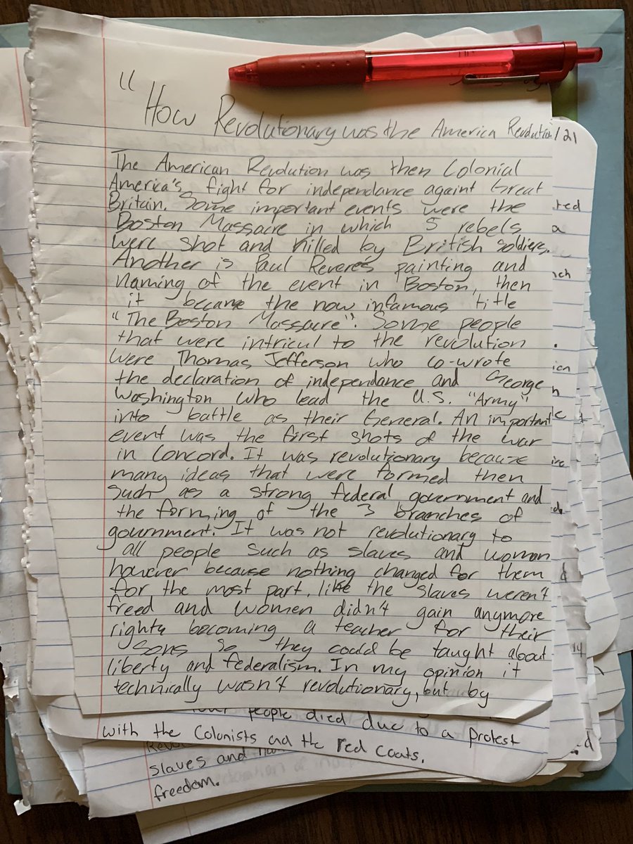 BillWillTeacher's tweet image. It has been almost two years since I have used a red pen to grade essays written on actual paper and I am fricken fired up about it #HowRevolutionary