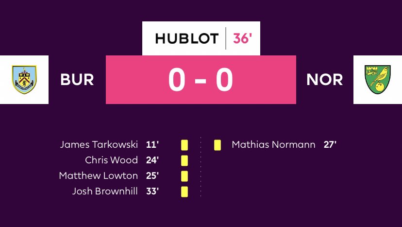 4 yellows in 33 minutes