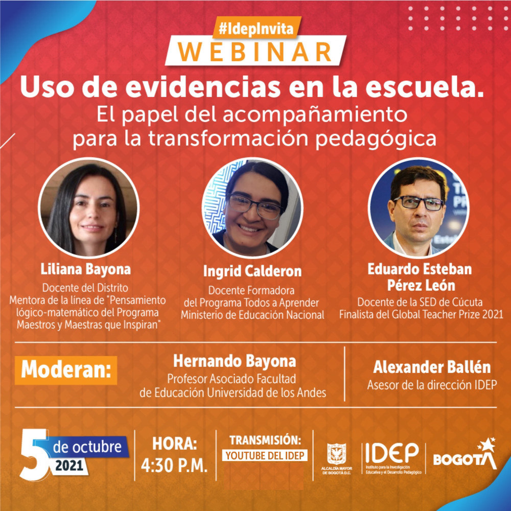 IDEP_Bogota's tweet photo. #idepinvita Como lo anunciamos ayer en nuestro #podcastidep, tendremos este Webinar con la presencia del profesor Eduardo Pérez, finalista del Global Teacher Pize🌍 https://t.co/4Q0zdc5dgk