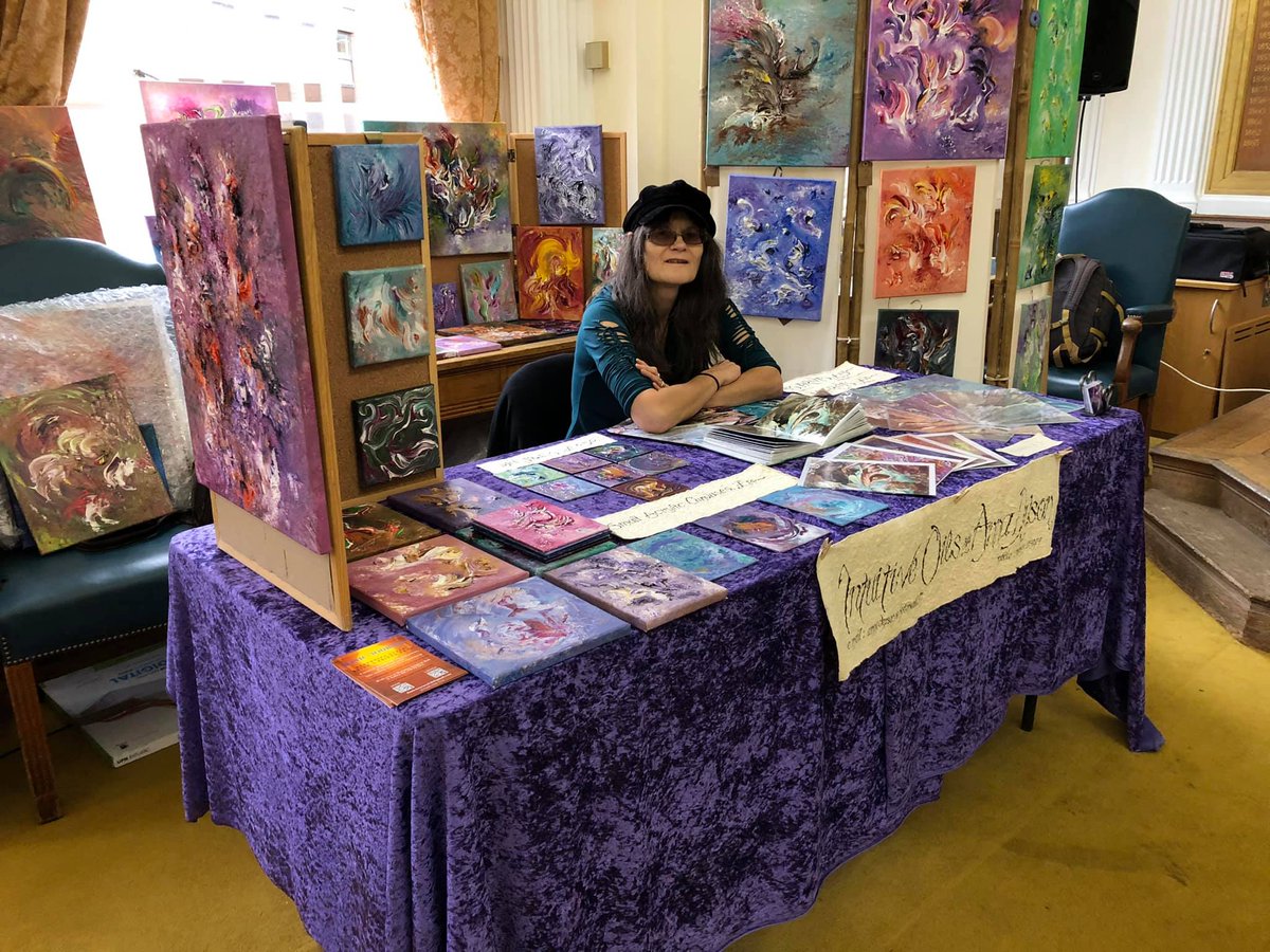 FastmindsADHD's tweet image. What a great looking stall @intuitiveoilsuk!  Unique paintings by an exceptionally talented lady, at @KingstonArts &amp;amp; Crafts Fair (2-3 Oct 2021, The Guildhall, Kingston-upon-Thames).
#ADHD #Kingston #Neurodiversity #talented #artsandcrafts #Christmaspresents #commissionsopen