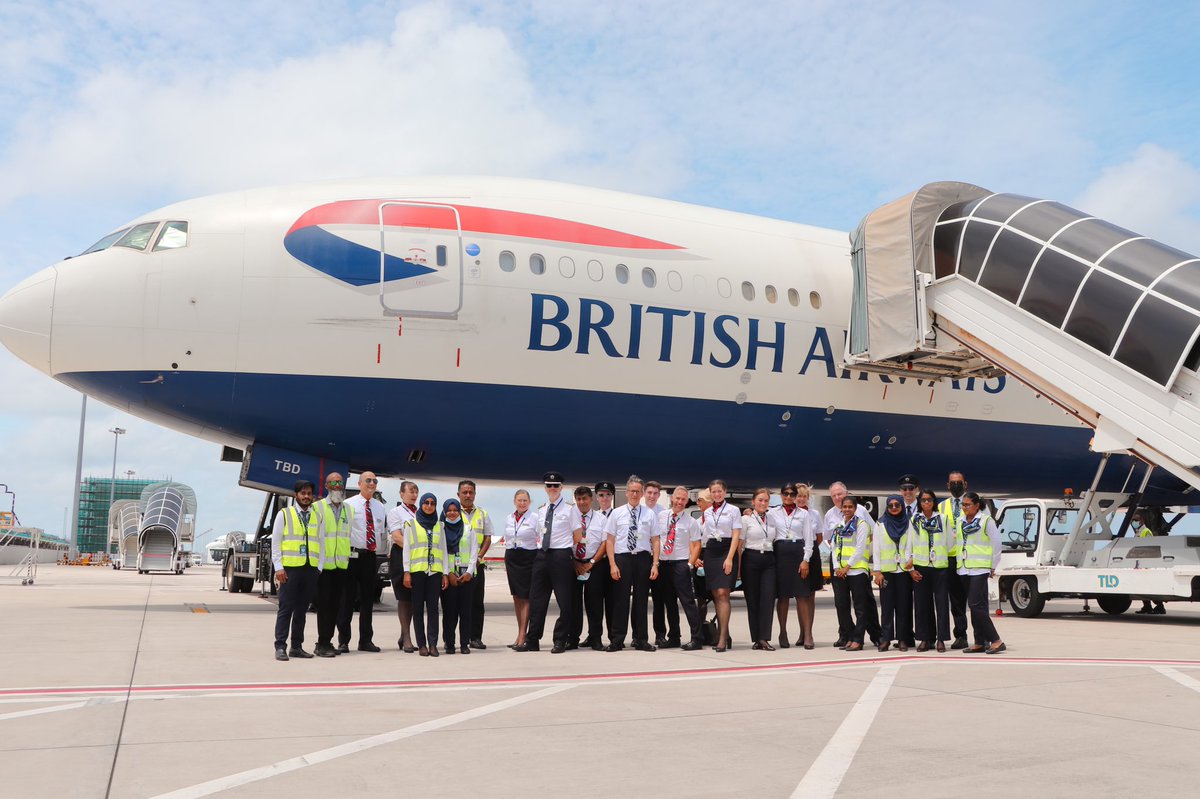 VelanaAirport's tweet photo. Happy to see @British_Airways back with us after long awaited time ✈️ Enjoy direct flights from @HeathrowAirport to the #SunnySideofLife 🏝 ☀️ 🌊

#VisitMaldives 
#BritishAirways https://t.co/9CGcLCMPkf