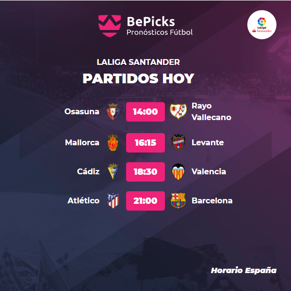 BePicks_Es's tweet photo. #Sábado con muy buenos #partidos. Os dejamos los horarios de hoy en la #LigaSantander🏆⚽🔥!
Deja tu #pick en nuestros torneos oficiales y compite con jugadores de todo el mundo por grandes premios.  
https://t.co/IdhwebBvk4 https://t.co/9mT4TVDwZD