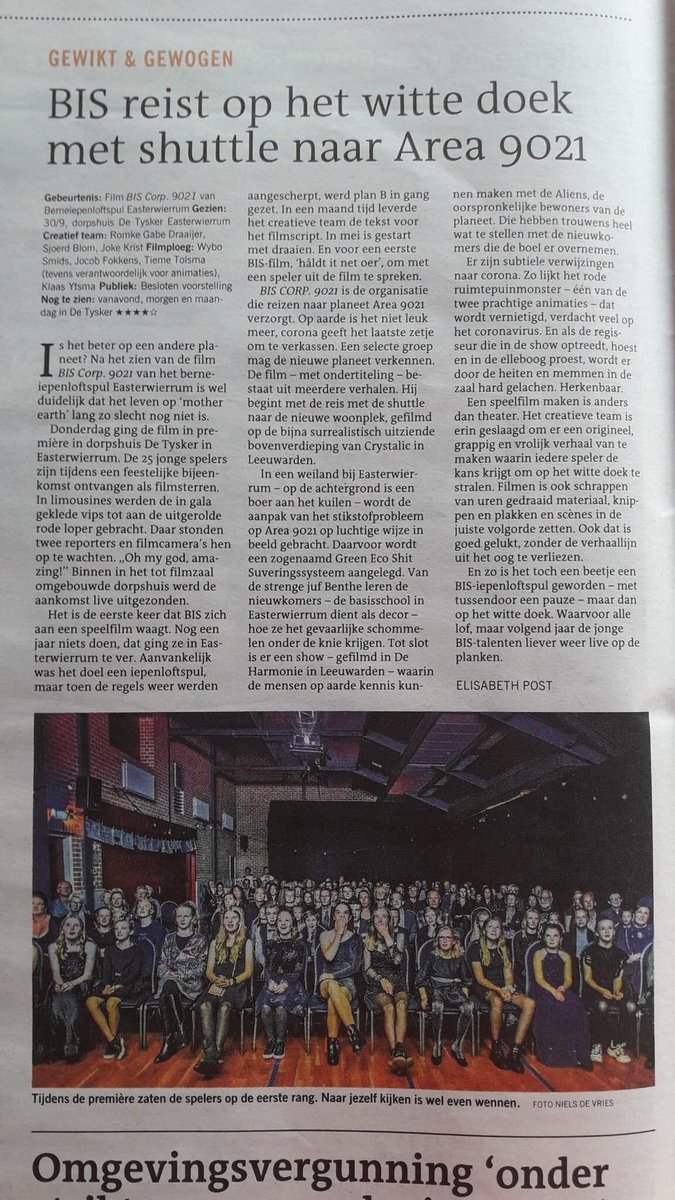 Wat in moaie resinsje fan de LC! Wy binne grutsk op alle bern en elkenien dy't holpen hat om dizze film te meitsjen. En noch moaier: der binne noch kaarten foar de film beskikber! Meitsje it aventoer mei en bestel kaarten. Sneon, snein en moandei noch, yn de Tysker Easterwierrum!