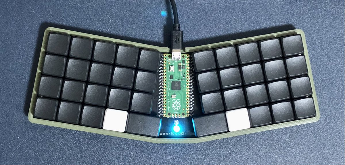 eswai's tweet image. Raspberry Pi Picoのキーボード完成！ #prk_firmware #ruby