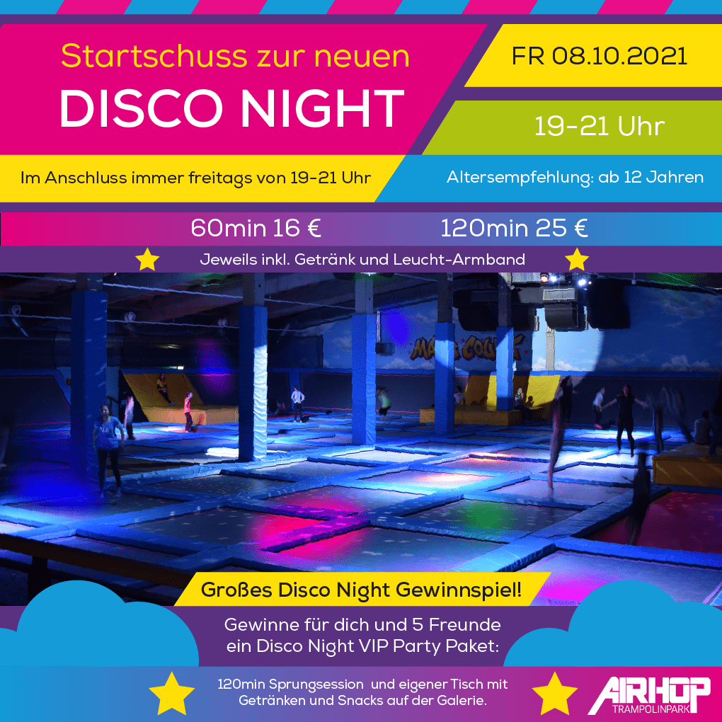 AirHopDE's tweet photo. 💥💥GROSSES DISCO-NIGHT GEWINNSPIEL!💥💥
⚠️Ihr habt nur noch BIS MORGEN, 3. Oktober, die Chance ein Disco Night VIP Paket im AirHop München für euch und 5 Freunde zu gewinnen!!!
👉Einfach hier entlang um mitzumachen 
https://t.co/vpGS4QYR3j https://t.co/9n6W2uHNmv