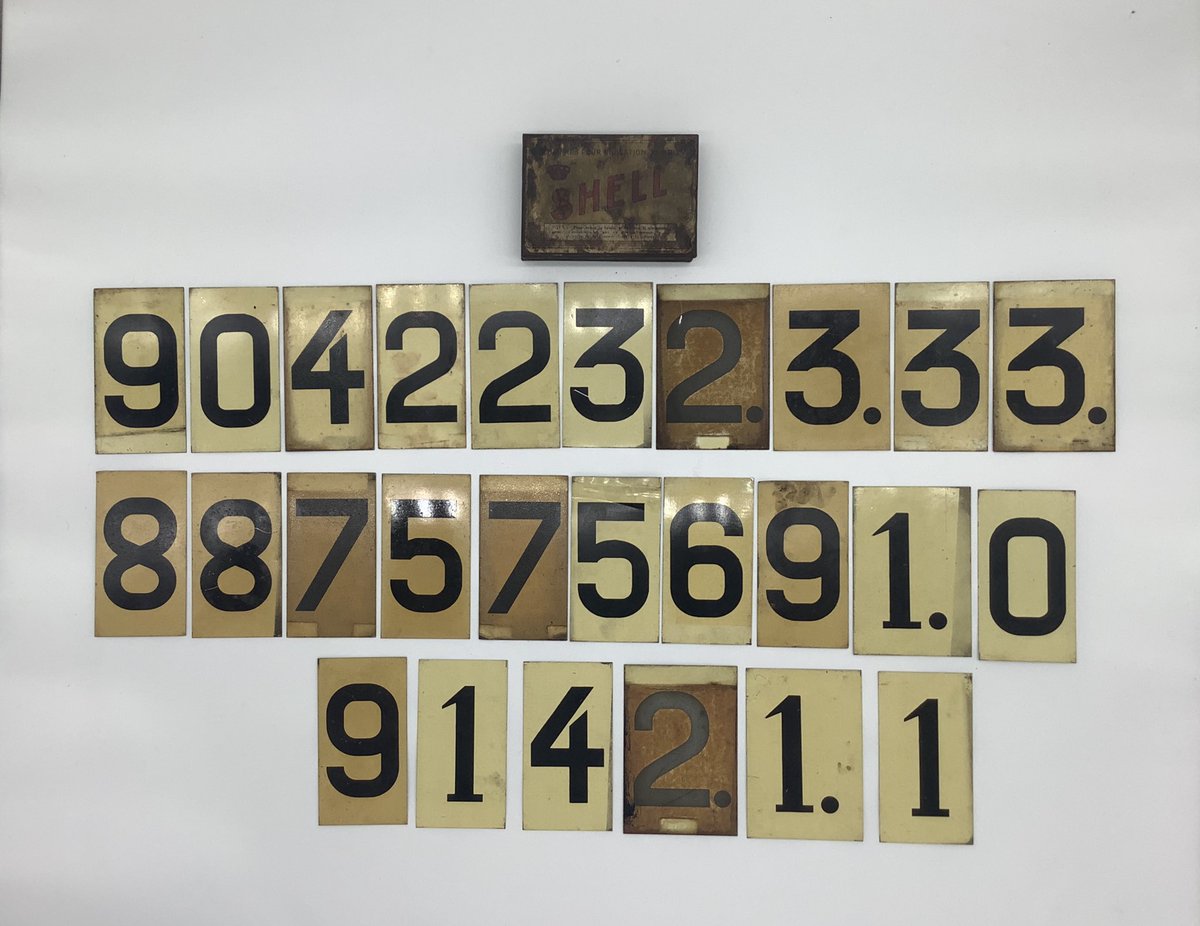 UKREST0RATI0N's tweet photo. A set of Shell price indicators in their original tin. Available through UK Restoration Auctions. Online from the 22nd of October.

https://t.co/cy9eh1RVj7

#shell #priceindicators #originaltin  #shellpriceindicators #madeinfrance #motoringmemorabilia #petroliana #vintageshell https://t.co/L0WyUVLO5q