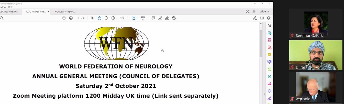 After two years, here we are again! Representing @neurologykenya at the <a href="/wfneurology/">World Federation of Neurology (WFN)</a> Council of Delegates meeting #WCN2021