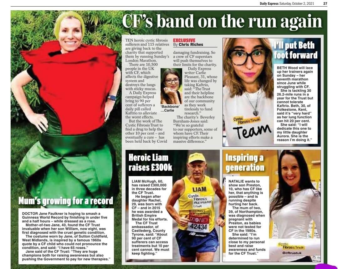 ChrisMRiches's tweet photo. Proud for .@Daily_Express to support @cftrust and some of their runners at tmrw’s #LondonMarathon @CFMarathonMum @liammchugh1961 @MotherhoodvsCF @AdamHar17551383 #dailyexpresscrusade4cf with #nataliecrawford and the amazing #bethwood. .@sajidjavid .@BorisJohnson .@LondonMarathon https://t.co/wfakbFGayw