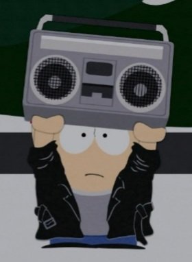 DailyMarsh's tweet image. Stan (holding a boombox over his head, playing Peter Gabriel)

[Season 7, Episode 14: "Raisins"]