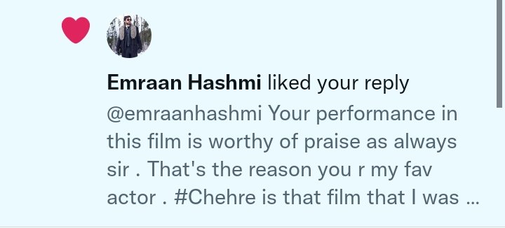KainatKaino4's tweet photo. Ohh Soo sweet of you 🤗
Thank you so much sir @emraanhashmi for listening to me
#EmraanHashmi @Writersahiba #BothFavorite https://t.co/MHgnwnAjAq