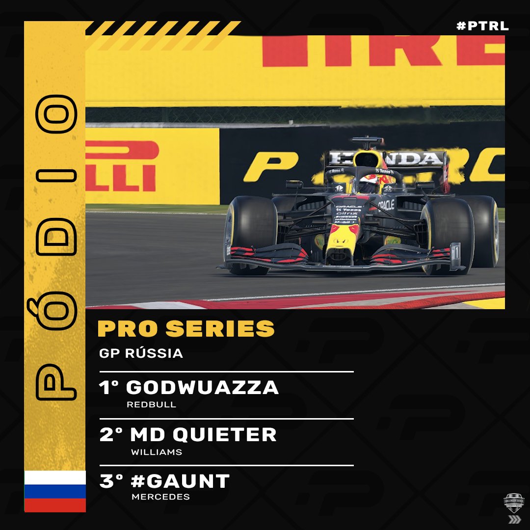 ptracingleague's tweet photo. 🥇🥈🥉 PÓDIOS DA SEMANA - PC 🥉🥈🥇
E estes são os pódios da semana do GP - RUSSIA! Devido a alguns problemas com o jogo, só nos foi possível actualizar agora!!
Mais logo, sairá PS!
#PTRL #NOVAEPOCA #F1 #F1LEAGUE https://t.co/UkMlxoYXOv