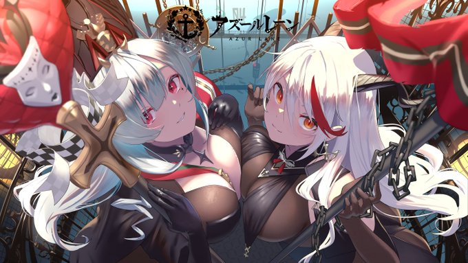 ゲーム、アズールレーンのロード画面用イラストを1枚描いていました🙏 #アズールレーン 