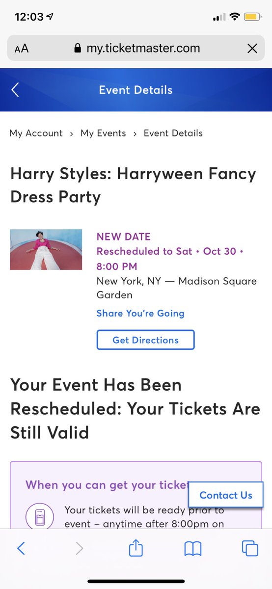 0trabella's tweet photo. Selling two Harry styles N1 HarryWeen Concert tickets, I really want to go but i can’t get into the USA bc of Covid! Im up for reasonable prices, lmk if you’re interested! https://t.co/47GCjeP8wY