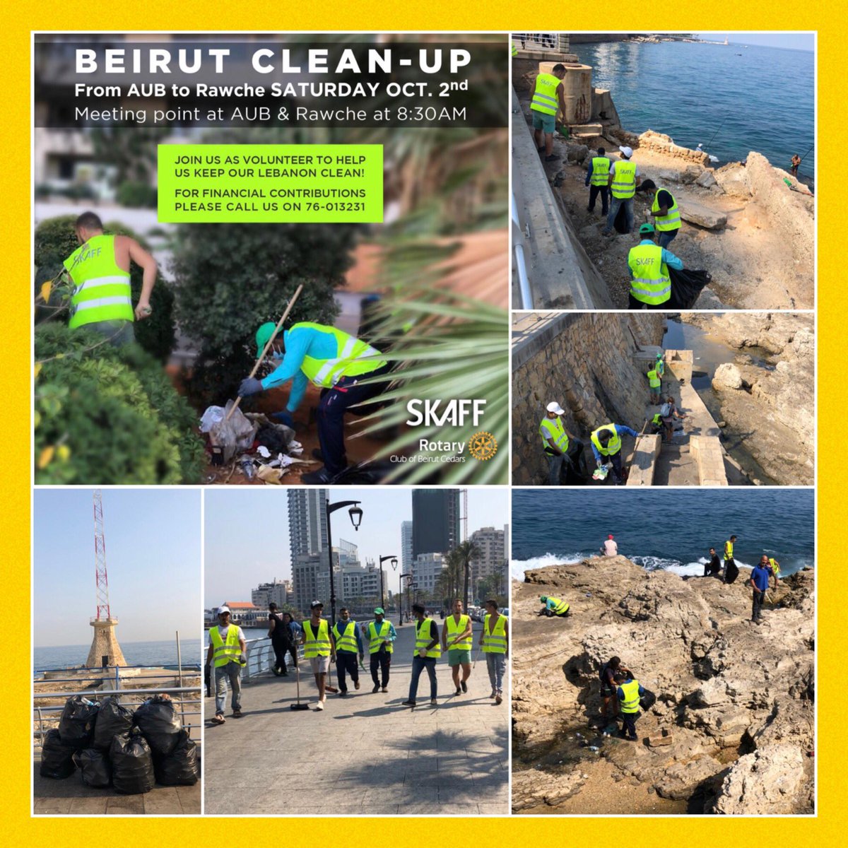 RCBeirutCedars's tweet photo. Like every Saturday since July 1 @RCBeirutCedars & #SKAFF team cleaned the Beirut coast from AUB to Raouche replacing the absence of #Beirut🇱🇧 municipality cleaners
To sponsor:
https://t.co/ehh2VUmt9R
or 📞 76-013232 https://t.co/enoQLIAXtP