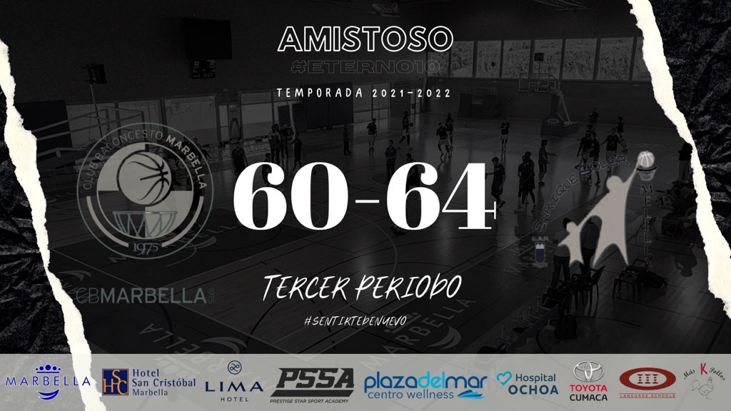 CBMarbella1's tweet photo. 🔊 #Directo 🔥 I
🔖 Final 3Q 🔚 #Amistoso
➡️ @CBMarbella1 6️⃣0️⃣🔵
➡️ @CAMESoler 6️⃣4️⃣🟠
🎙Igualdad absoluta hasta el momento. Melilla se va por delante al último cuarto.
✨ #Eterno10
🔵⚪️ #CBMCAM #CBMLive https://t.co/tlAGRgCC1k
