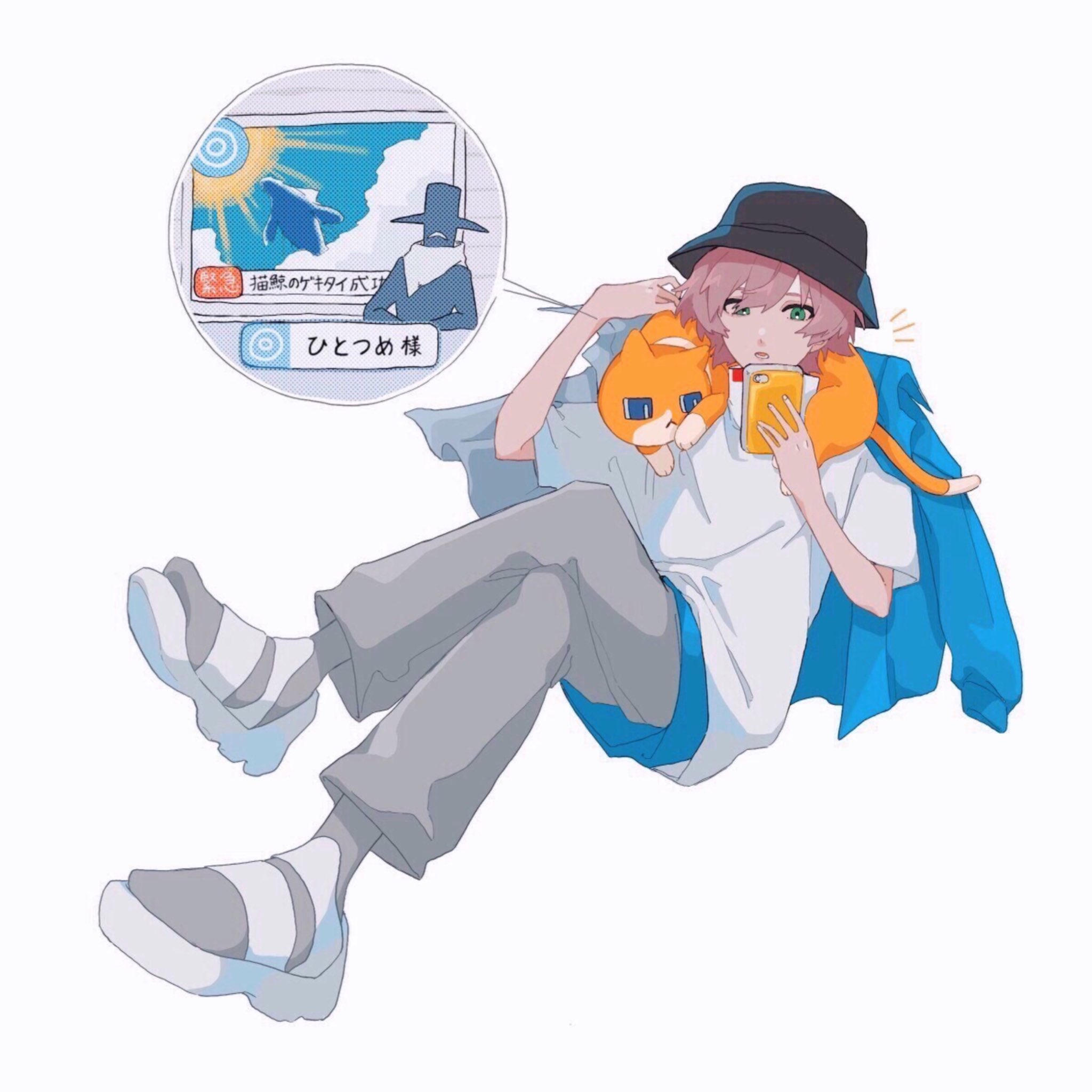 tw様予約 絵画「猫の背中に何かある〜アルゼンチン／ガウチョとイグアスの滝」 ベストセラーハンドメイド・手芸 - tw様予約 絵画「猫の背中に何
