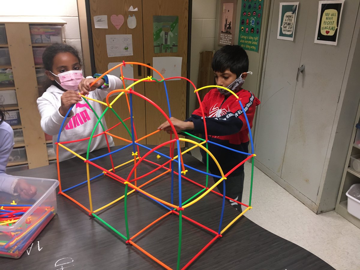 SherryMich's tweet photo. In preparation for 3D design and printing, students designed their dream home and then built them with straws. Such creativity! #KindnessStartsWithME https://t.co/hBhIUa41H6