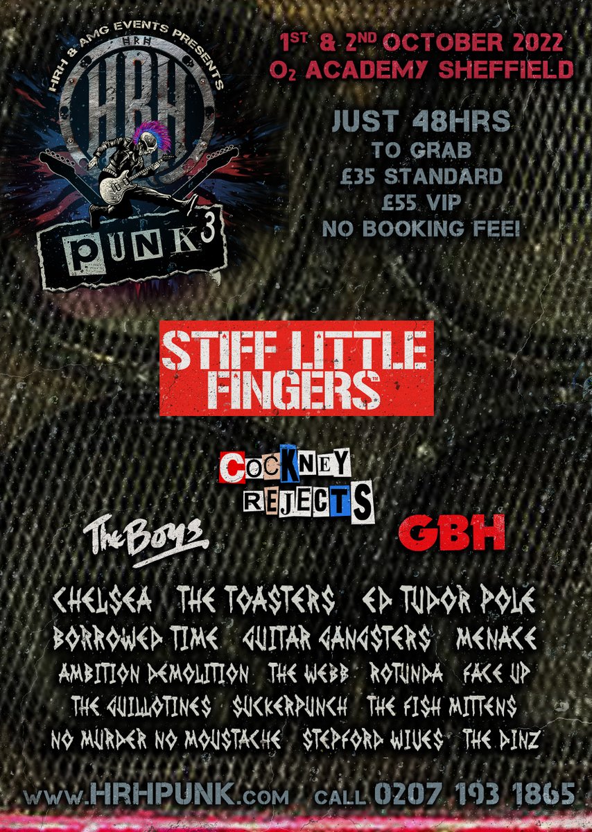 HrhPunk's tweet photo. HRH Punk 3 tickets are now on sale!

Bringing you an electric line-up filled with some of the best punks in the bizz!
Get your tickets NOW! https://t.co/rqlLfD5lI4

For information on bookings contact:
🎟 https://t.co/rqlLfD5lI4
📞 Charlotte on 0207 193 1865 https://t.co/ojiMrY4aK0