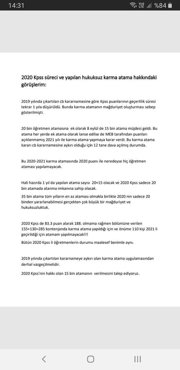 ozcanyavuz44's tweet photo. ✍2020 Kpss ve Hukuksuz Karma Atama Üzerine:

✍Ülkesine,milletine hizmet için görev yapan tüm parti ve milletvekillerini desteğe davet ediyorum.

@herkesicinCHP 
@iyiparti
@devapartisi 
@GelecekPartiTR 
@rprefahpartisi 
@SaadetPartisi 
@MemleketimParti 
@zaferpartisi https://t.co/kltbMi8Ym3