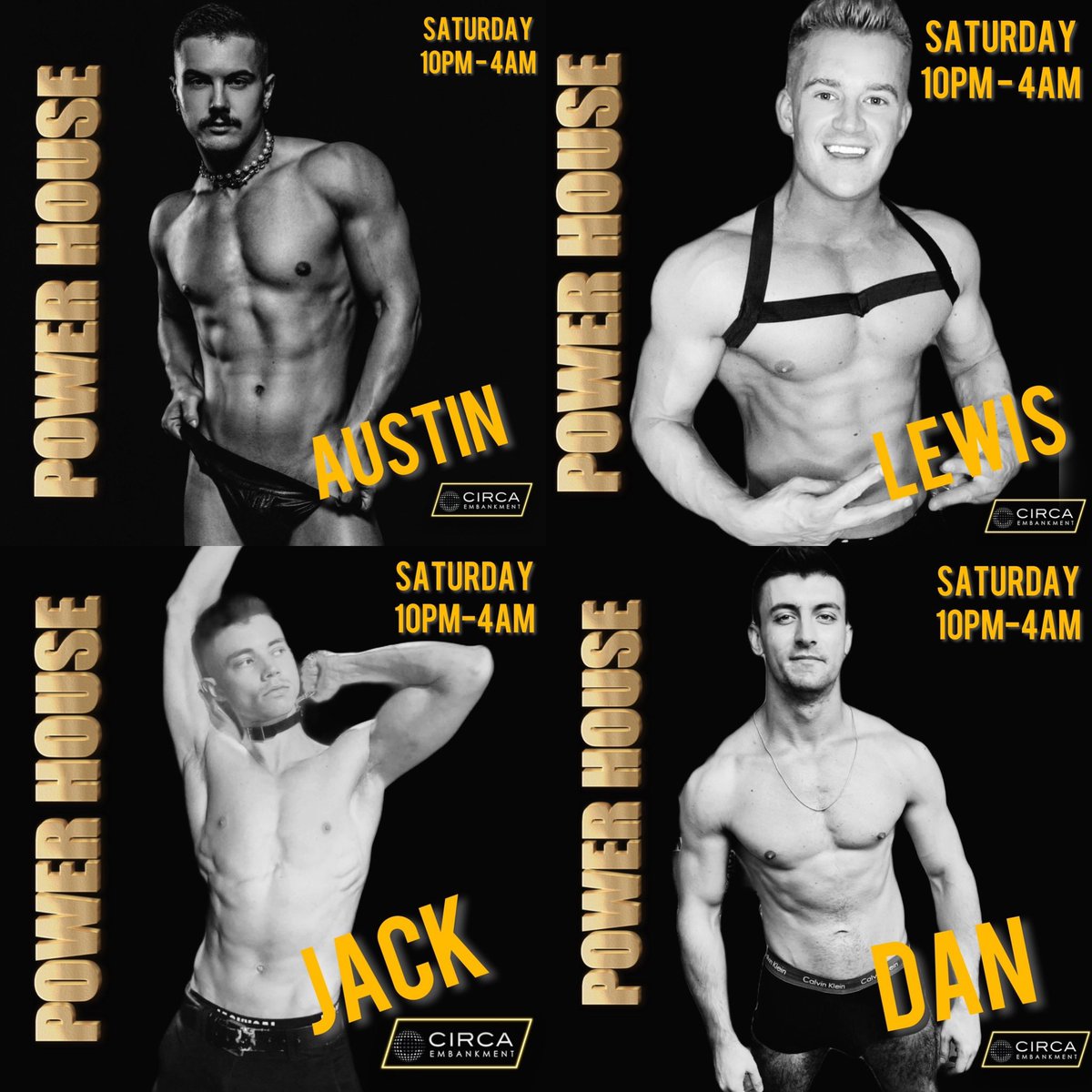POWERHOUSE ⚡️

Tonight 10PM - 4AM 🔥

Euphoric House Music with Londons hottest Gogo boys 🙌🏼

CircaEmbankment.Com