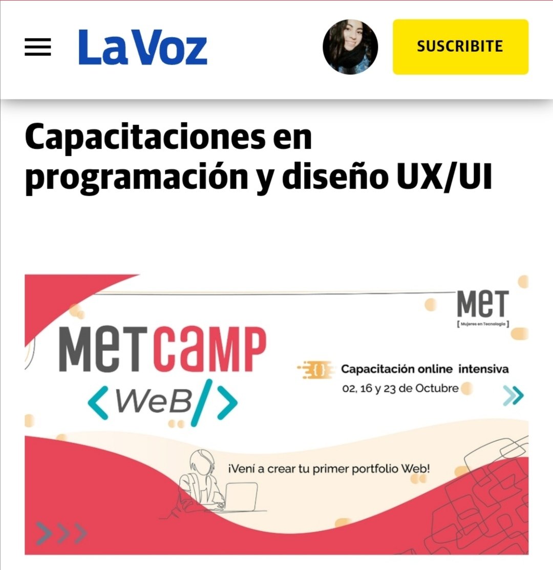 comunidadmet's tweet photo. 🎉¡Muchas gracias @LAVOZcomar, por ayudarnos a llegar a más personas con la nota en su medio!🎉
¡Hoy arranca el #MetCampWeB! 👏👏 https://t.co/Vd6j8o0lWf