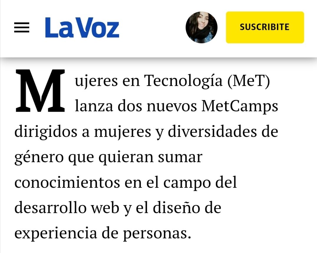 comunidadmet's tweet photo. 🎉¡Muchas gracias @LAVOZcomar, por ayudarnos a llegar a más personas con la nota en su medio!🎉
¡Hoy arranca el #MetCampWeB! 👏👏 https://t.co/Vd6j8o0lWf