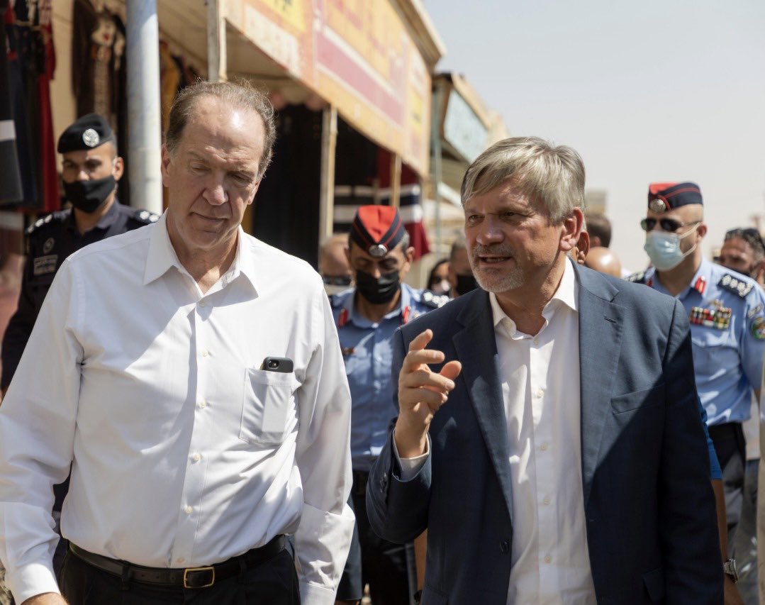 dominik_bartsch's tweet photo. Delighted to show #WorldBank President ⁦@DavidMalpassWBG⁩ the vibrant market ⁦@ZaatariCamp⁩ 

Refugee entrepreneurs play an important part in the camp’s economy https://t.co/SP3gGLOyFz