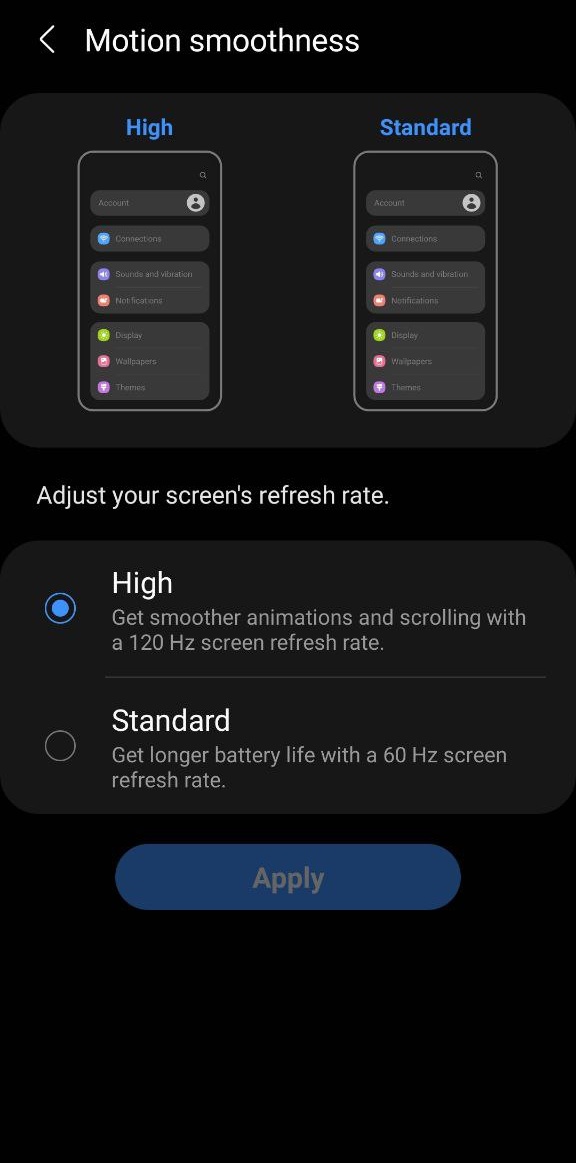 TechmenID's tweet image. Oh ya, meskipun jualan support refresh rate 120 hz tapi beda ya dengan di versi flagship.

Di #a52s5g ini refresh nya nggak sistem adaptive, disetel mentok aja 120. 

Secara teknis harusnya sedikit lebih boros batere, tapi ya pas pemakaian sehari-hari sih sama sekali ga berasa.