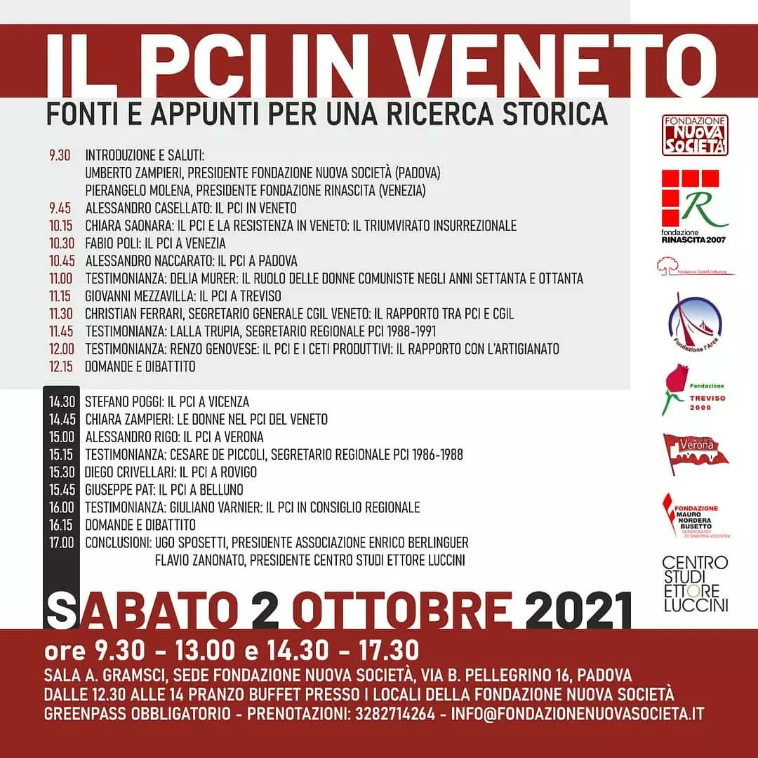 FR2007venezia's tweet photo. #100anniPCI #Veneto #memorie #storia @IveserVenezia @CSEttoreLuccini @FgPellicani @striscia_rossa @CgilVeneto @cnaveneto @storialavoro @Storiografia @fondazioneduem2 @eberlinguer @studistorici https://t.co/TcPlV3PbNK