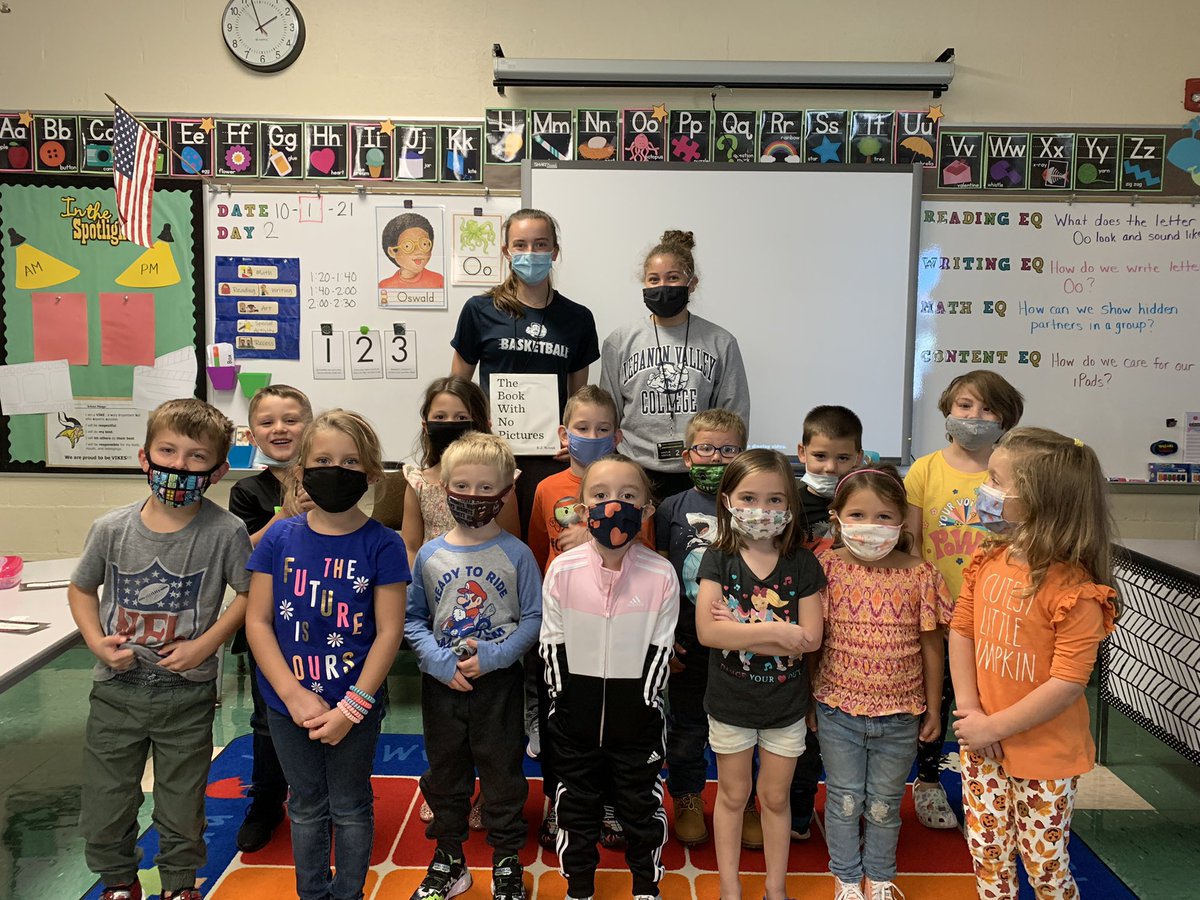 cm_ebs's tweet photo. PM Kindergarten had some surprise readers from the LVC womens bball team! @JonestownElem https://t.co/fVF3Y9h1mu